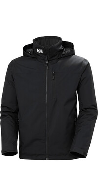 2024 Helly Hansen Mens Crew Hooded Midlayer Sailing Jacket 2.0 34442 - Black